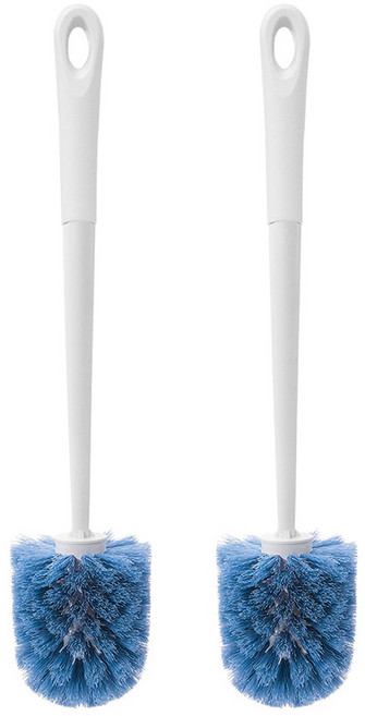 크린아이 원형 변기솔, 화이트 + 블루, 2개