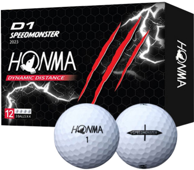 혼마 D1 스피드 몬스터 골프공 3피스, 화이트, 12개입, 1개