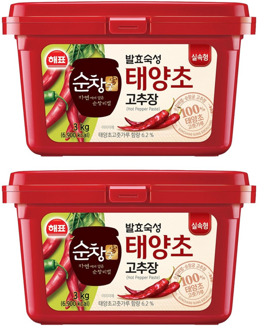 순창궁 태양초 고추장, 3kg, 2개