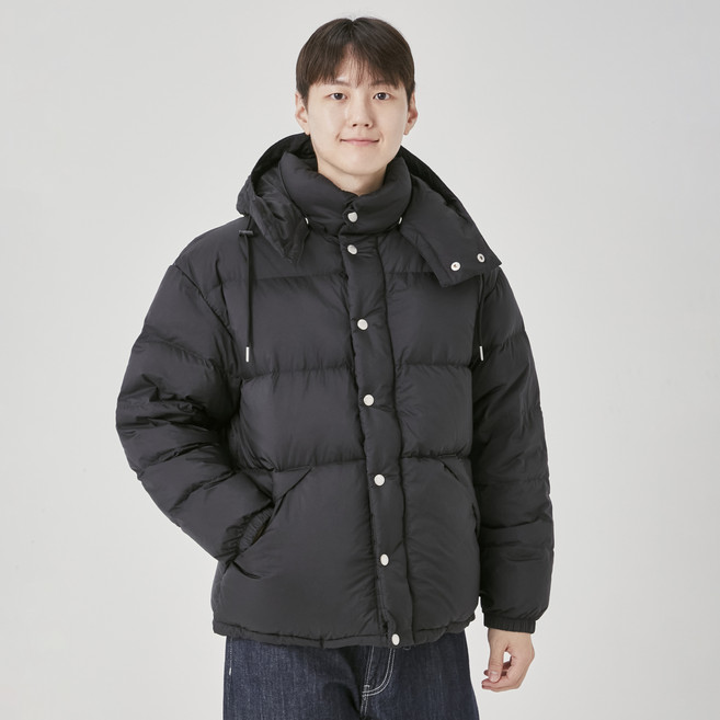 WHO.A.U 男款連帽可拆短版鴨絨外套 WHJDE1194U