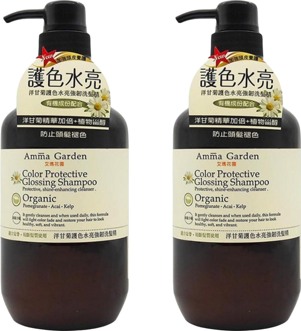 Amma Garden 艾瑪花園 洋甘菊 護色水亮強韌洗髮精, 750ml, 2瓶
