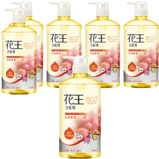 Kao 花王 台灣公司貨 洗髮精 兒童專用, 750ml, 6瓶