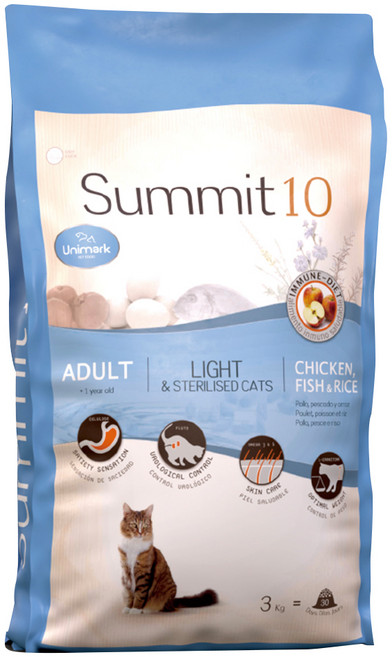 Summit10 森咪特 成貓體重控制 + 絕育乾糧, 1袋, 3kg, 雞 + 魚 + 米