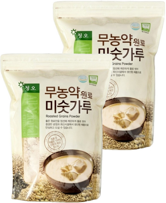 청오건강 무농약원료 미숫가루, 1kg, 2개
