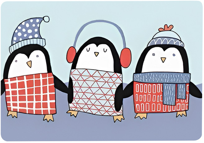 珊瑚絨動物吸水地墊 三隻企鵝 毛絨材質 乳膠底防滑