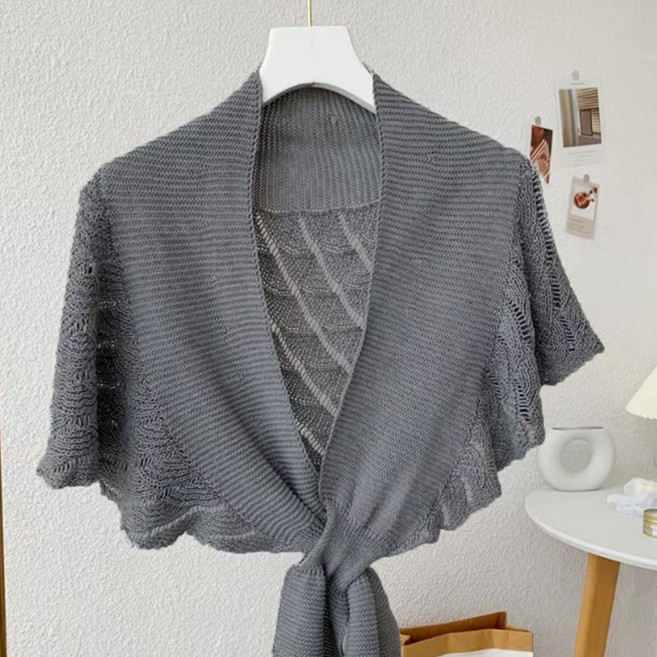 알로데 빈티지엔틱 어깨 숄 페이크 가디건