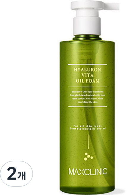 맥스클리닉 히알루론 비타 오일폼 클렌저, 310g, 2개