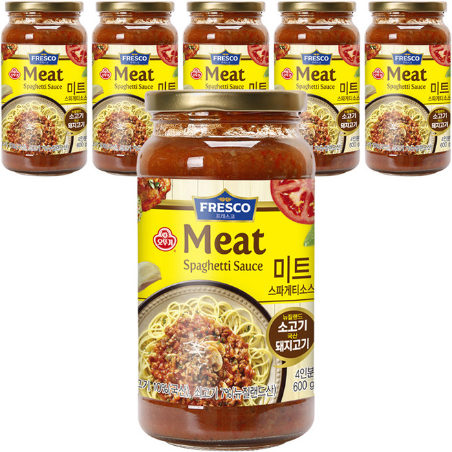 오뚜기 프레스코 미트 파스타 소스, 600g, 6개