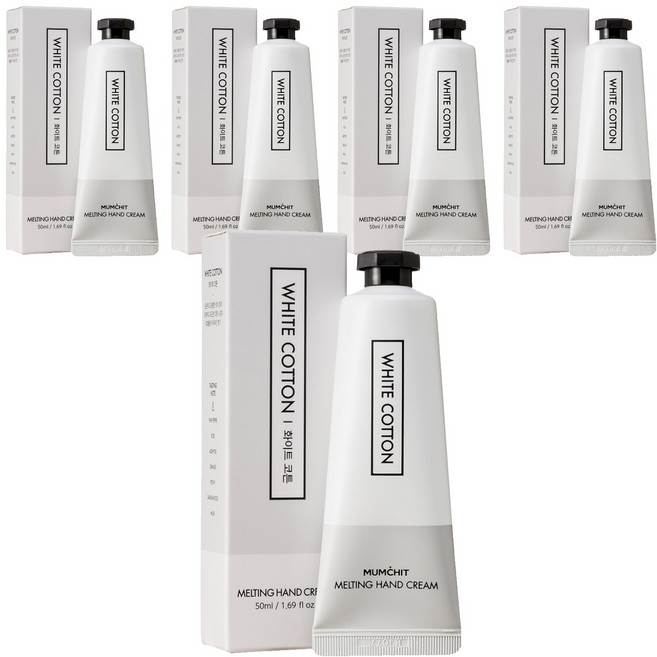 멈칫 멜팅 핸드크림 화이트 코튼, 50ml, 5개