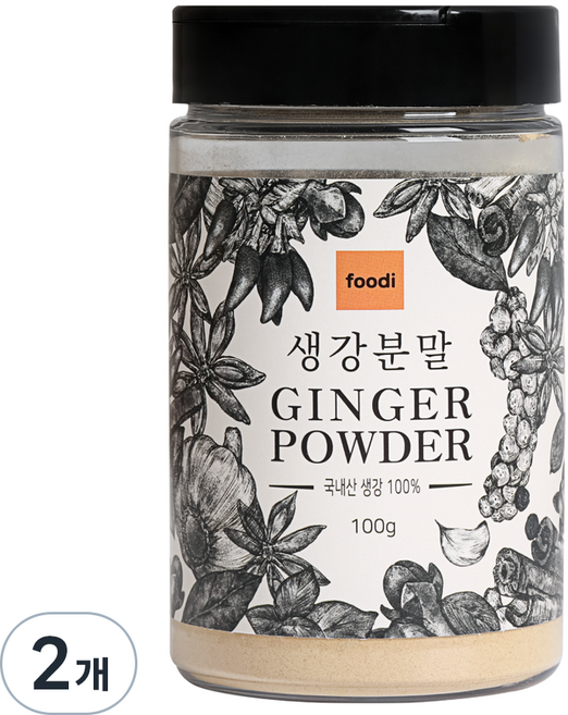 푸디 국내산 생강분말, 100g, 2개