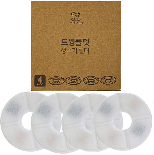 트윙클펫 스테인리스 고양이정수기 리필필터, 4개