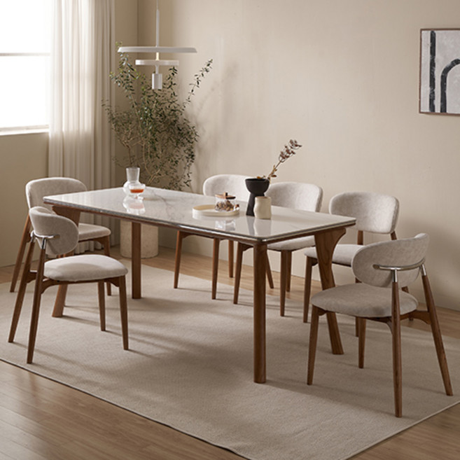 잉글랜더 하겐 리버서블 통세라믹 애쉬원목 양면 식탁 1800 6인용 + 의자6p 세트 방문설치, 식탁(그레이 + 마블화이트), 의자(그레이), 일반의자 6