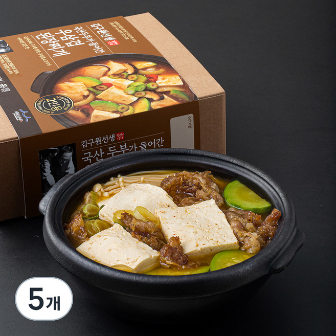 김구원선생 국산두부가 들어간 우삼겹 된장찌개 밀키트, 416g, 5개