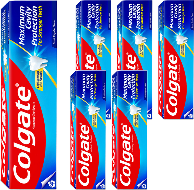 콜게이트 그레이트 레귤러 플레이버 치약, 200g, 6개