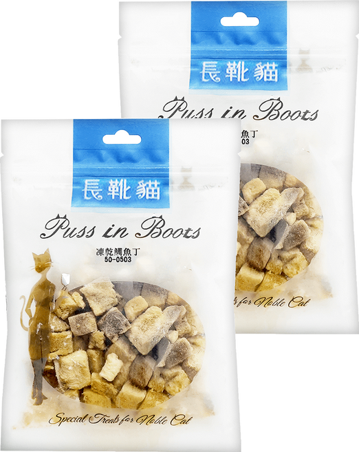 Puss in Boots 長靴貓 純肉凍乾, 35g, 2包, 鯛魚丁