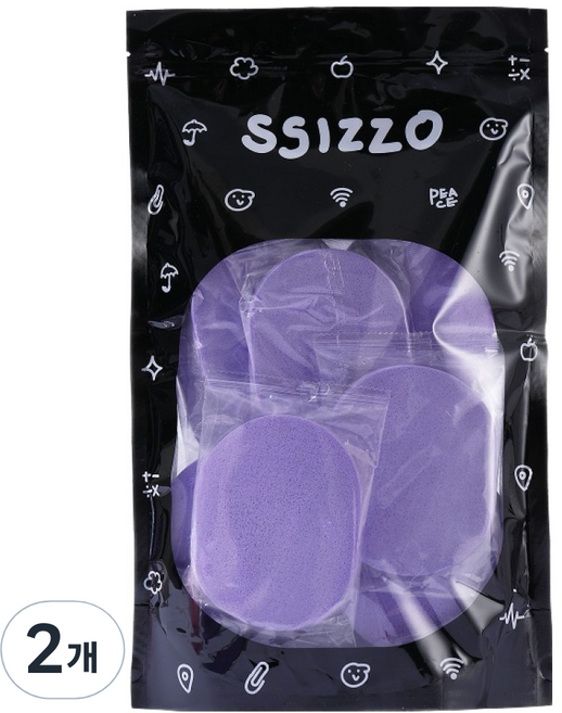 씨조 해면 스펀지 15p, 2개, 바이올렛