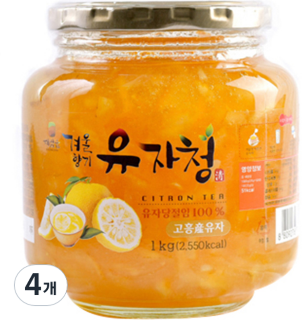 해맑음 겨울향기 유자청, 1kg, 4개