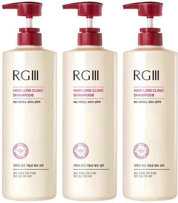꽃을든남자 알지쓰리 헤어로스 크리닉 기능성샴푸 플로럴 우디향, 1L, 3개