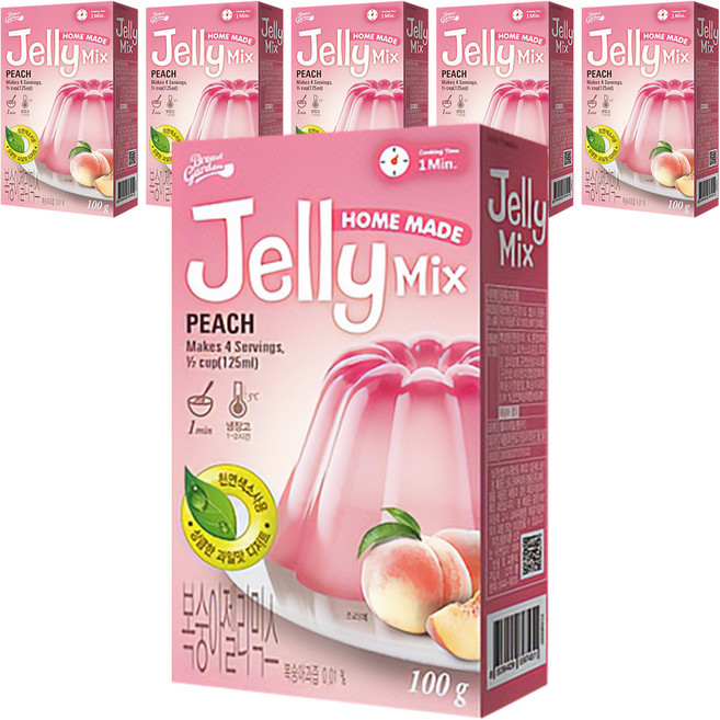 브레드가든 복숭아젤리믹스 젤리만들기, 100g, 6개