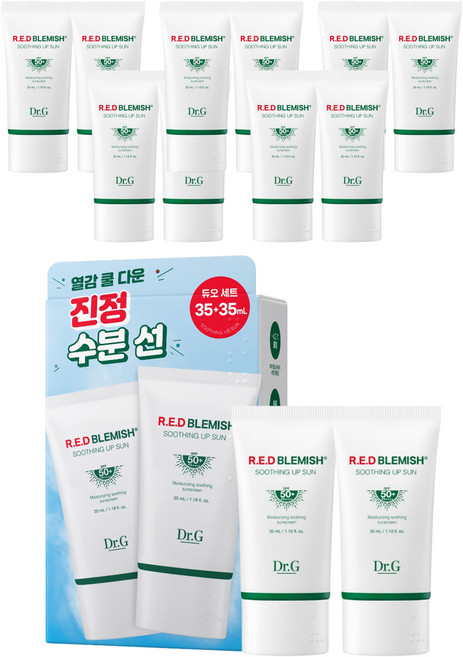 닥터지 레드 블레미쉬 수딩 업 선크림 SPF50+ PA++++, 35ml, 12개