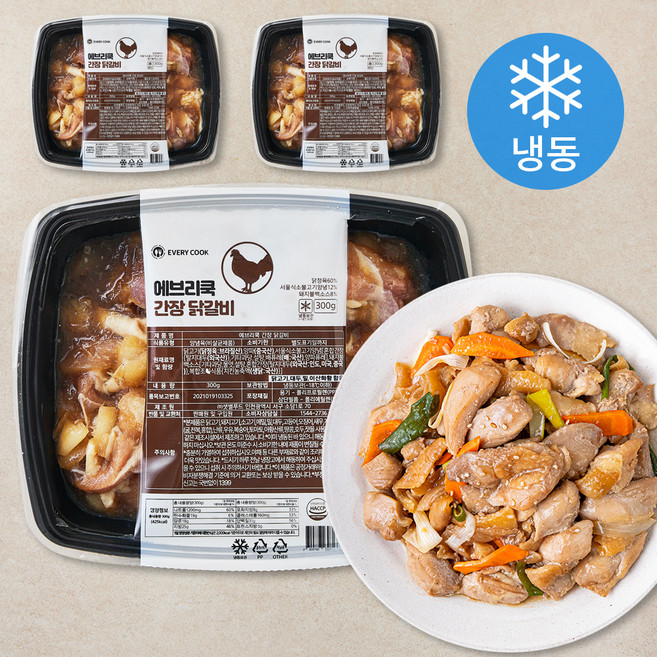 에브리쿡 간장 닭갈비 (냉동), 300g, 3개