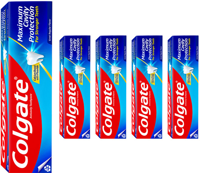 콜게이트 그레이트 레귤러 플레이버 치약, 200g, 5개