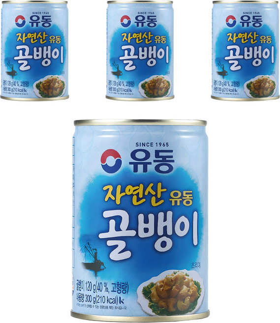 유동 자연산 골뱅이 통조림, 300g, 4개