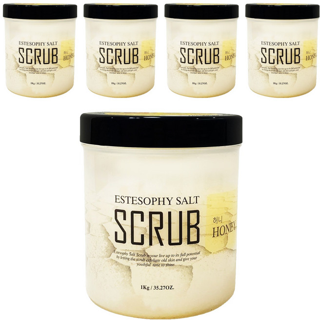 에스테소피 바디 스크럽 솔트 솝 허니, 1kg, 5개