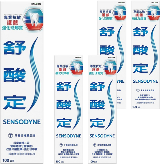 SENSODYNE 舒酸定 專業抗敏護齦強化琺瑯質牙膏, 5個, 100g