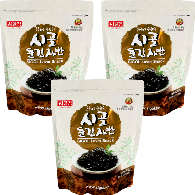 시골 돌김자반, 300g, 3개