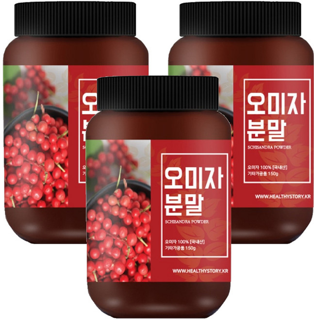 건강스토리 국내산 오미자 분말, 150g, 3개