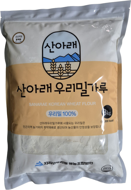 산아래 우리밀가루 금강백밀 중력분, 3kg, 1개