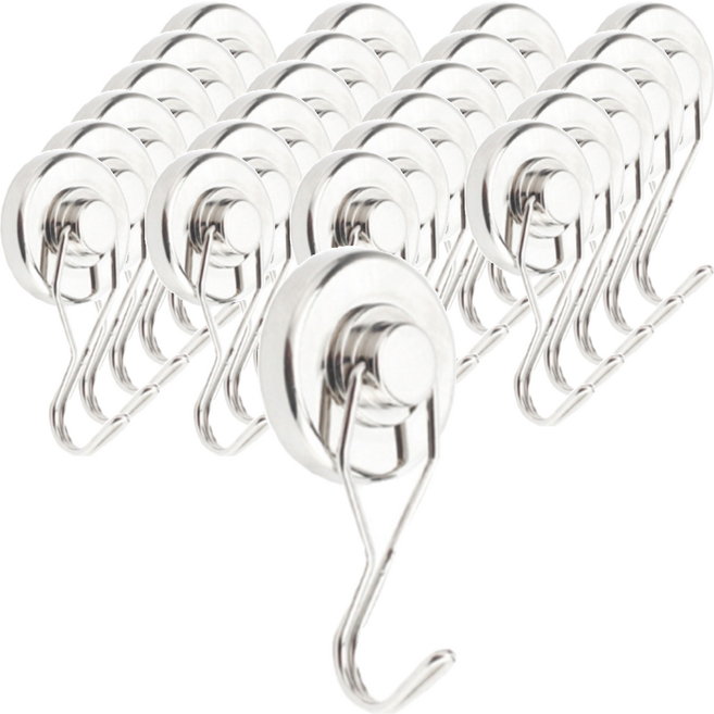 디오셀 180도 회전식 자석고리 16mm, 실버, 24개