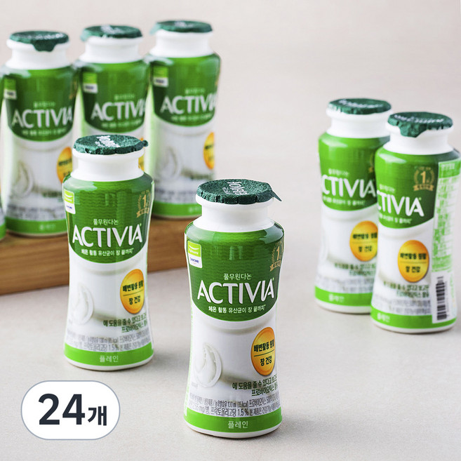 풀무원다논 액티비아 병 플레인, 130ml, 8개입, 3개