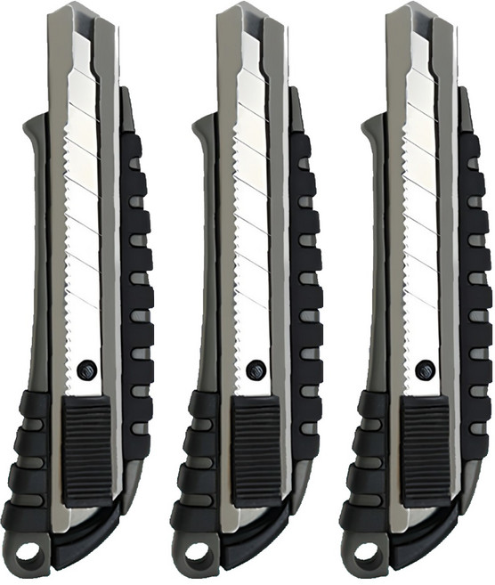 화신 커터칼 대 18mm KN-351, 혼합색상, 3개