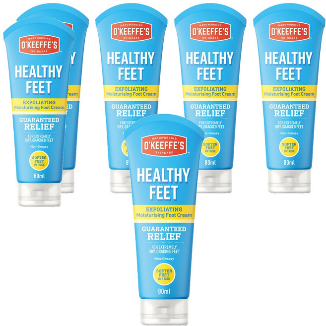 오킵스 헬시피트 익스폴리에이팅 모이스처라이징 풋 크림, 1개입, 6개, 80ml