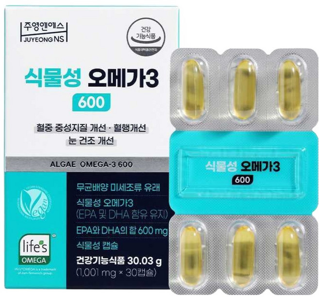 주영엔에스 식물성 오메가3 600 30g, 1개, 30정