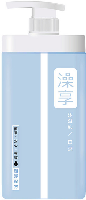 澡享 沐浴乳 白茶 溫和洗淨 清爽不黏膩, 1kg, 1瓶