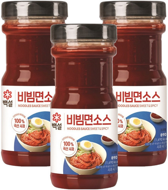 백설 비빔면소스, 3개, 890g