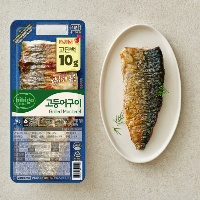 비비고 고단백 고등어구이, 60g, 1개