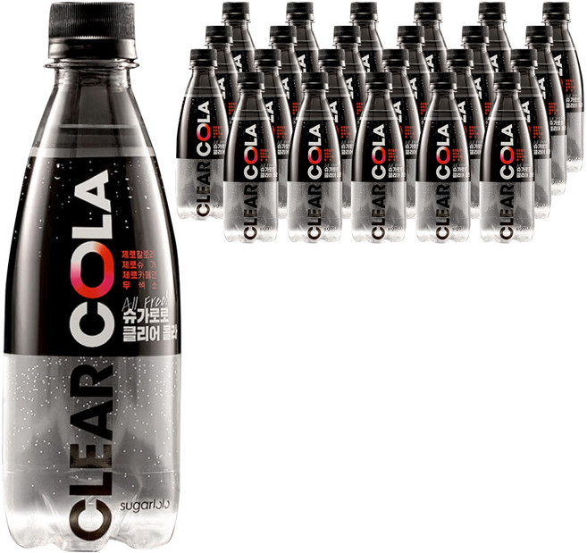 슈가로로 스파클링 클리어 콜라, 350ml, 24개