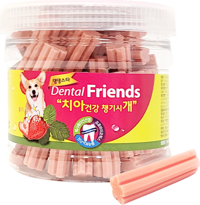 댕댕스타 강아지 덴탈프랜즈 챙기시개 껌, 딸기, 300g, 1개
