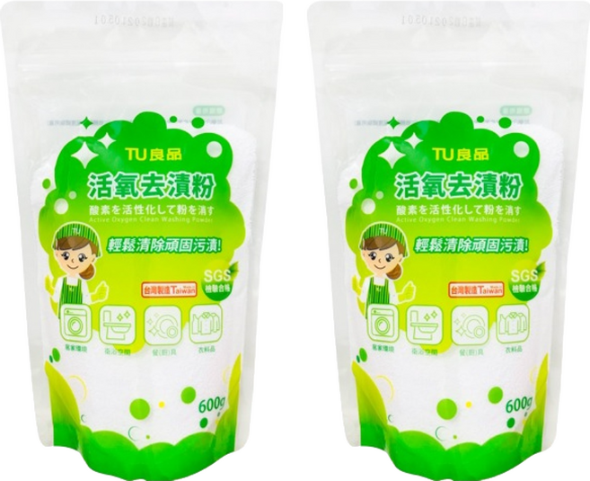 TU 良品 活氧去漬粉, 600g, 2包