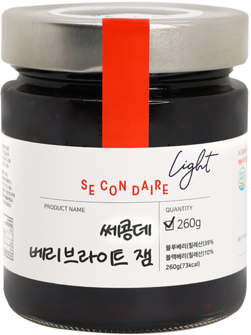 쎄콩데 저칼로리 Light 베리 브라이트 잼, 260g, 1개