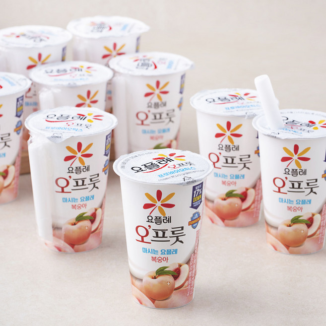 요플레 오프룻 복숭아, 180ml, 1개입, 10개
