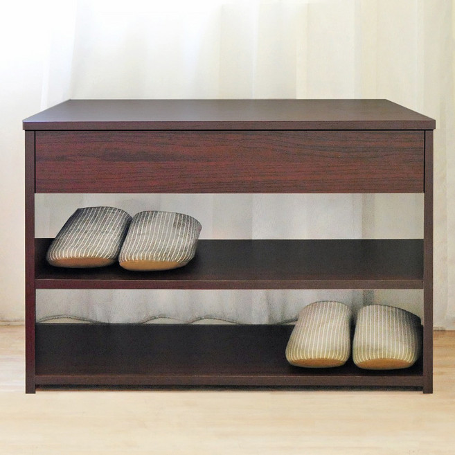 HOPMA 合馬家具 掀蓋式穿鞋椅 C-S645BR 602 x 422 x 302mm, 胡桃木