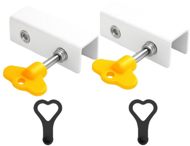 데일리픽 도난 추락 방지 창문 잠금 안전 스토퍼, 화이트, 2개