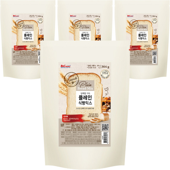 브레드가든 플레인 식빵 믹스, 364g, 4개