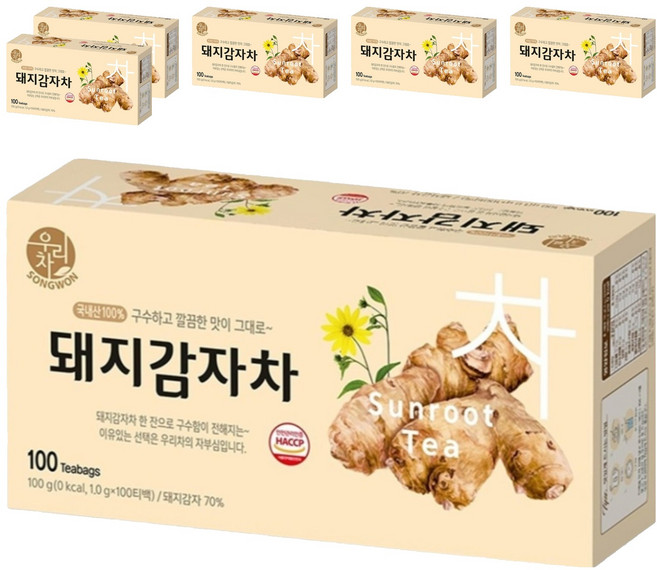 SONGWON 菊芋茶茶包, 1g, 100包, 6盒