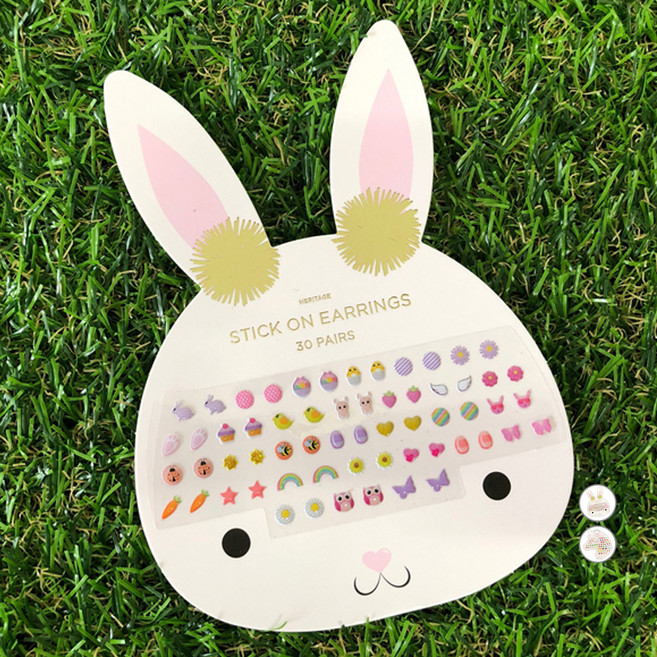 귀 뚫을 필요 없는 아동용 귀걸이 스티커 30종 세트